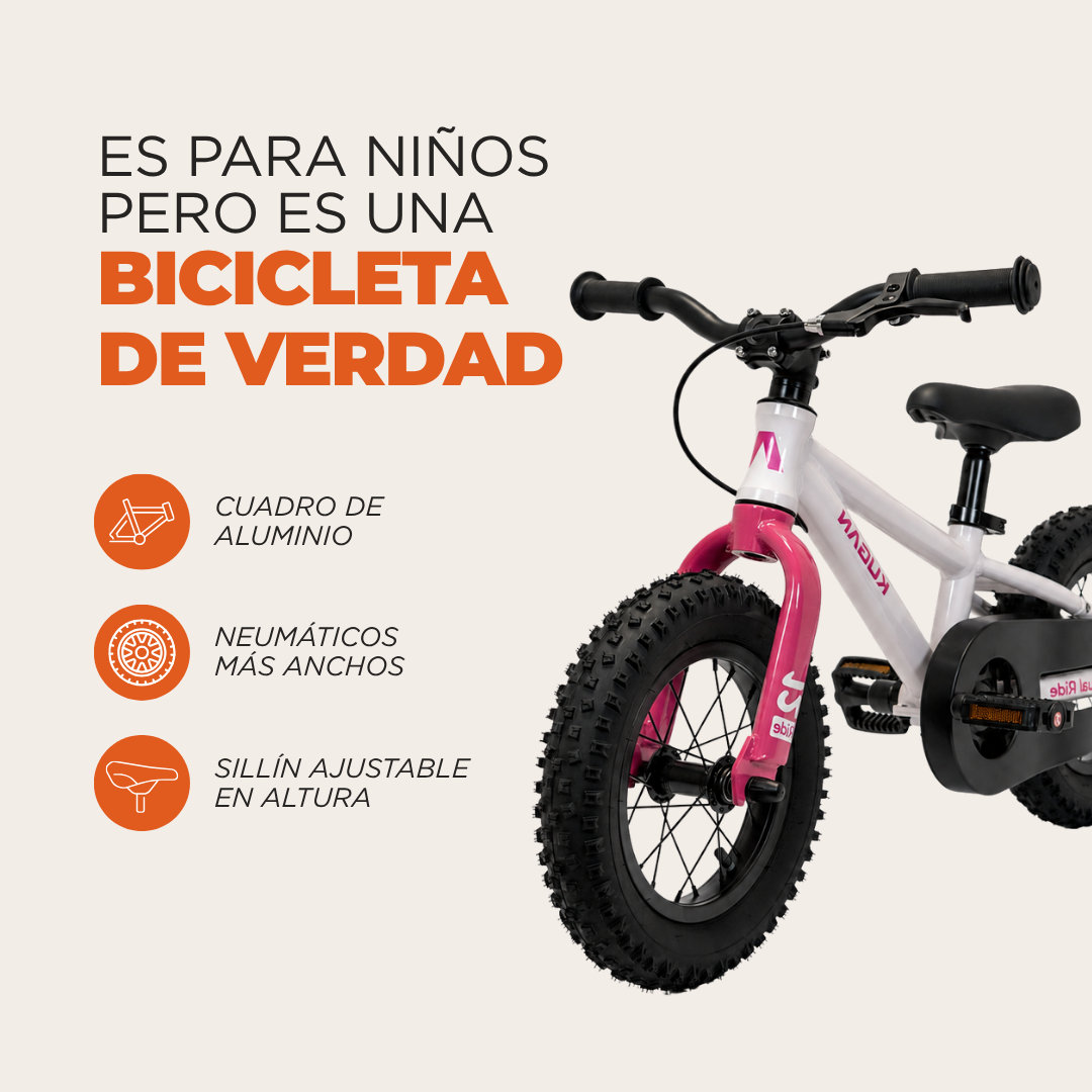 Bicicleta Niño 2 en 1 Dual Ride 14 - White/Pink
